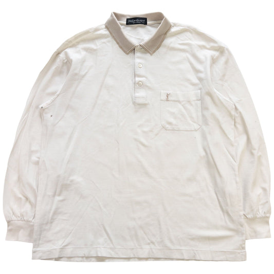 Vintage YSL Yves Saint Laurent Long Sleeve Polo Shirt Size M