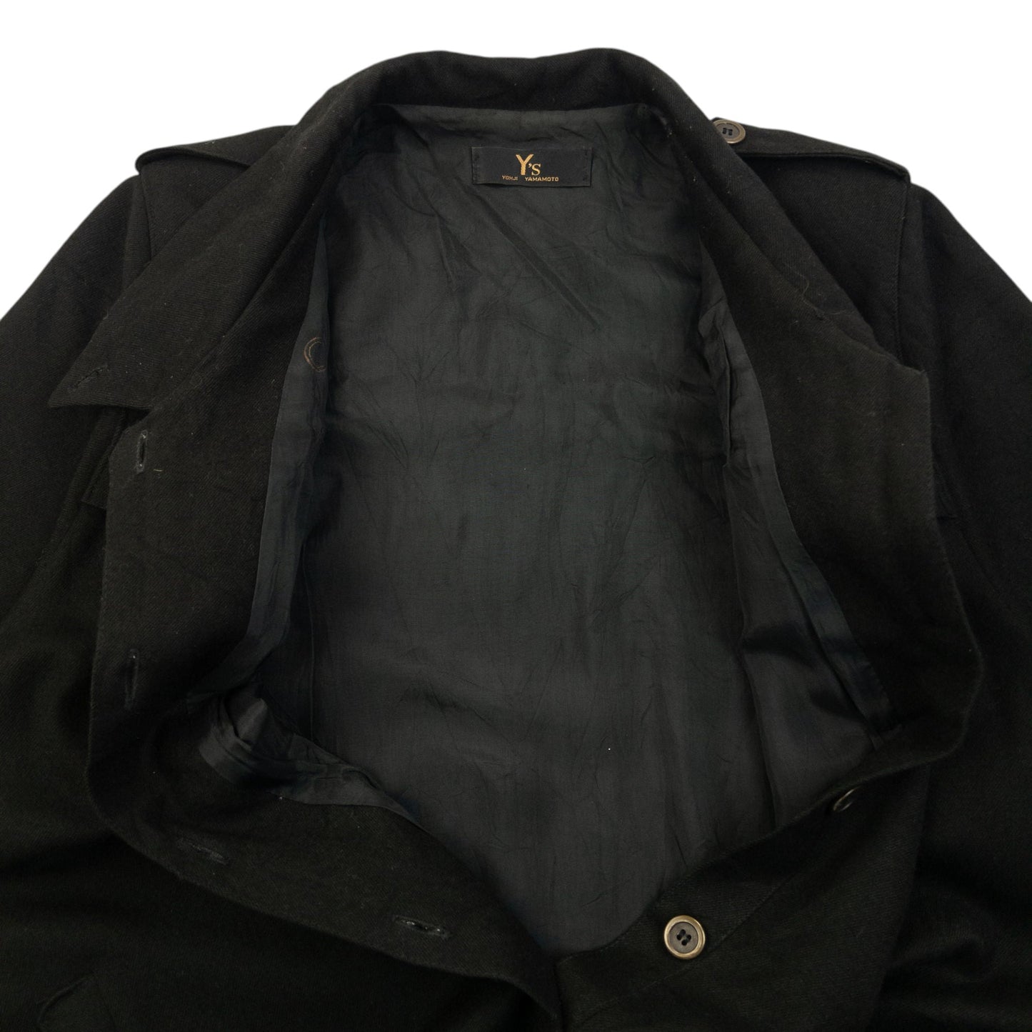 Vintage 2000s Yohji Yamamoto Half Button Longline Jacket Womens Size XL | XL, Black