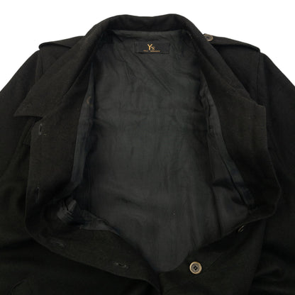 Vintage 2000s Yohji Yamamoto Half Button Longline Jacket Womens Size XL | XL, Black