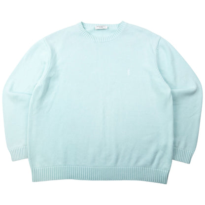 Vintage 2000s YSL Yves Saint Laurent Knit Jumper Size L | Large, Blue