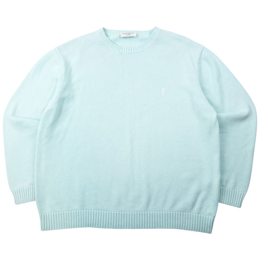 Vintage 2000s YSL Yves Saint Laurent Knit Jumper Size L | Large, Blue