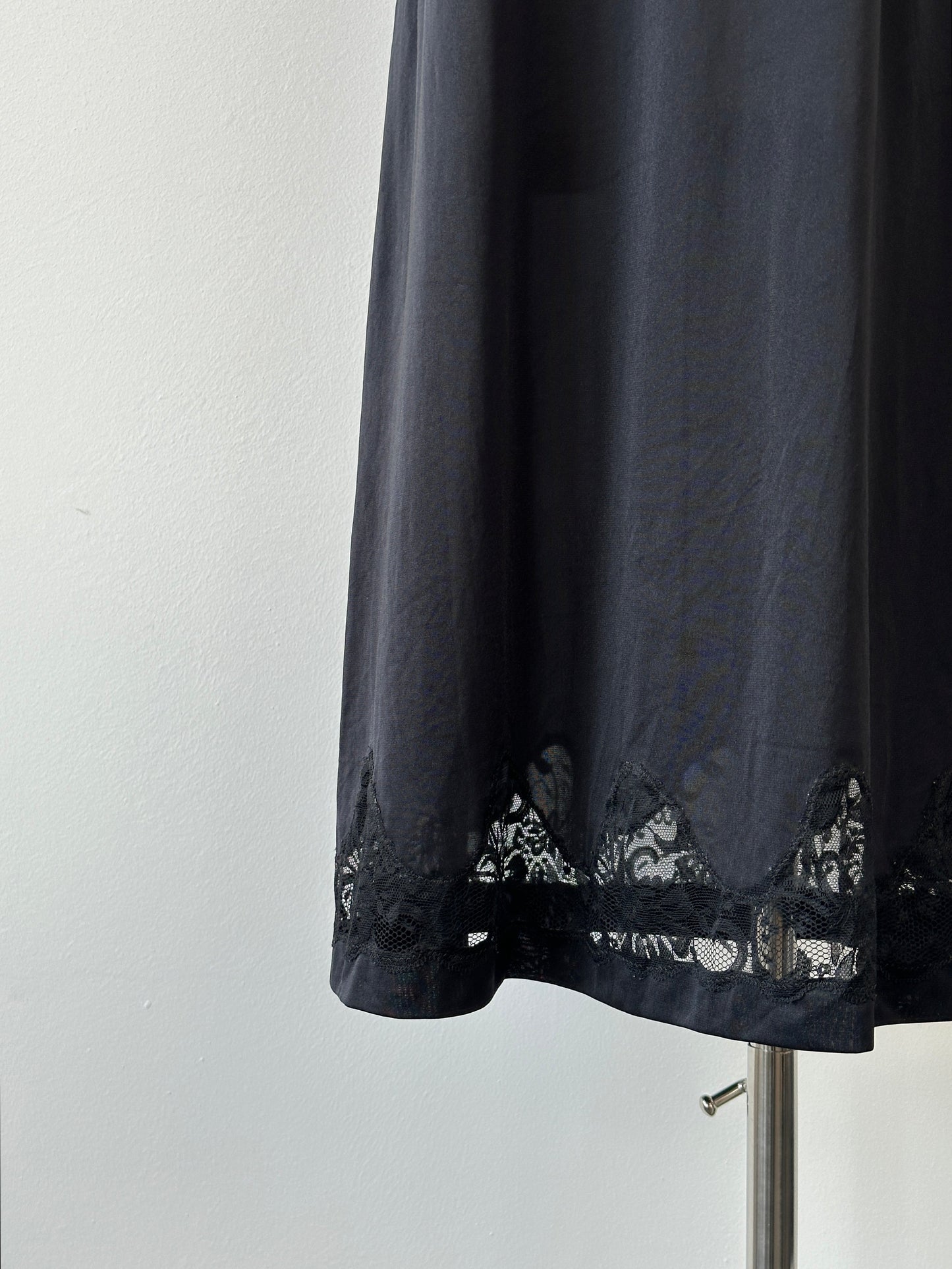 Vintage 1990s Semi Sheer Lace Midi Slip Dress - M