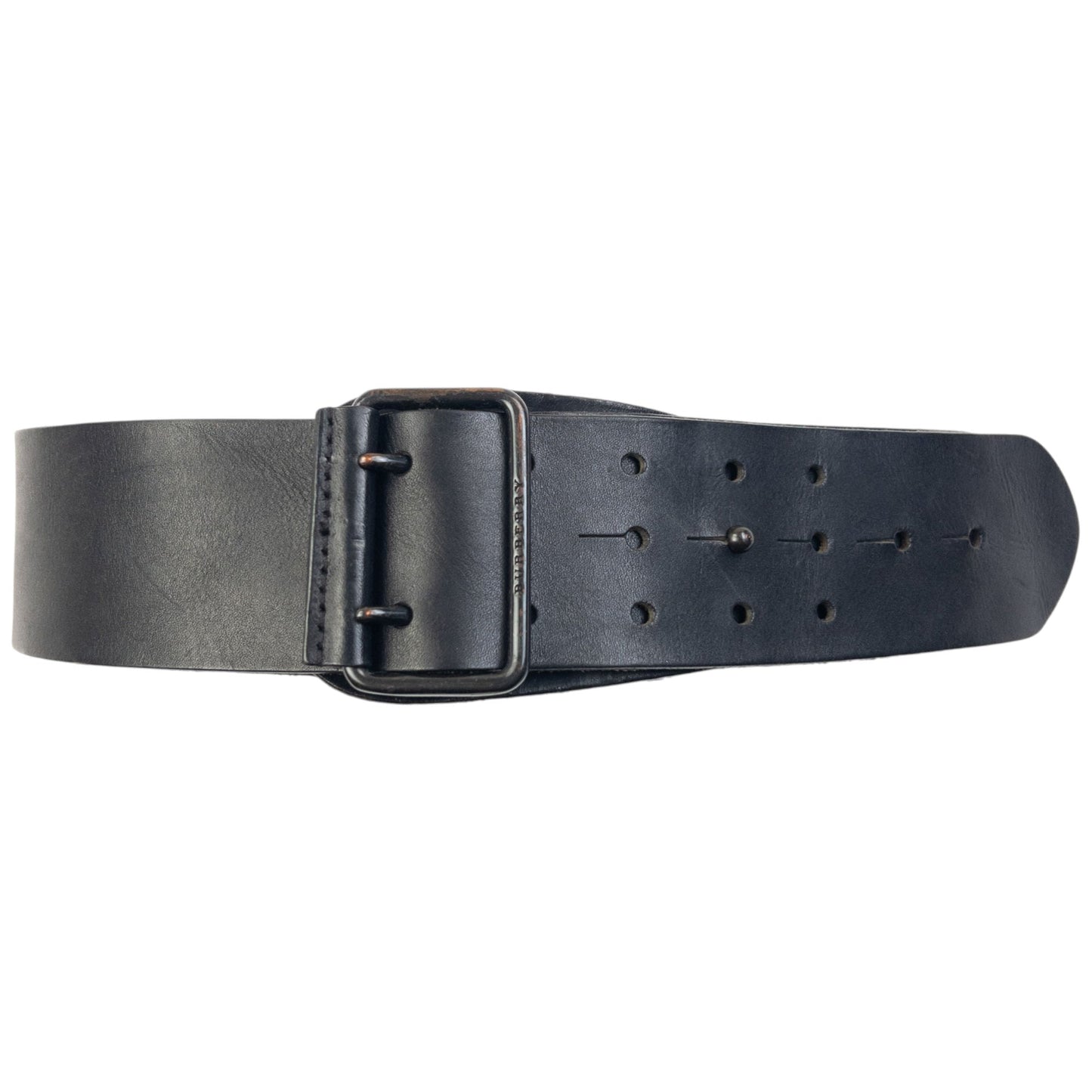Vintage 2000s Burberry Leather Belt Size XL | O/S, Black