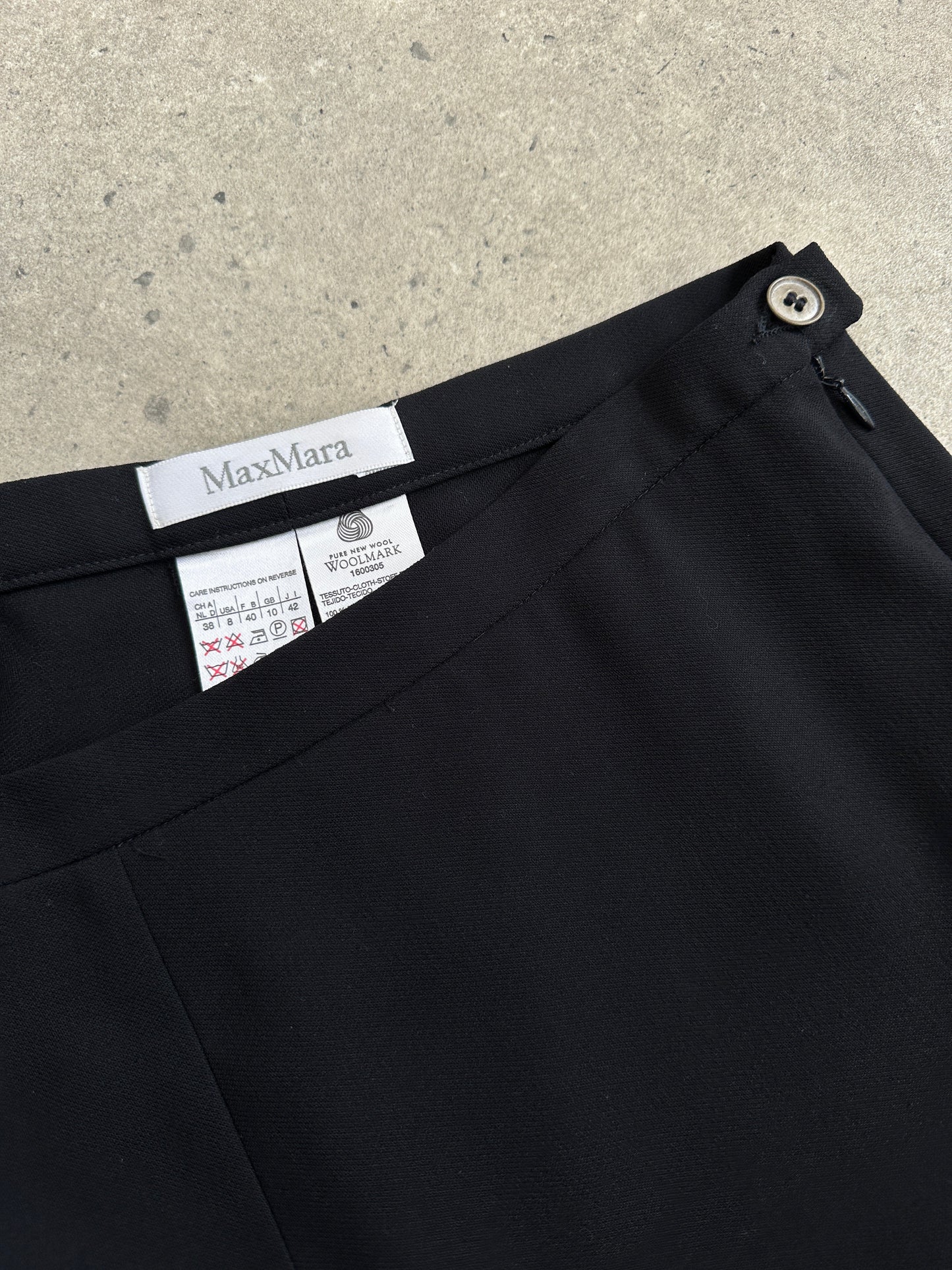 Max Mara 1990s Pure Wool Wide Leg Trousers - W29