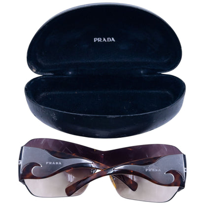Vintage 2000s Prada Tortoise Shell Swirl Sunglasses | O/S, Brown Tortoise Shell