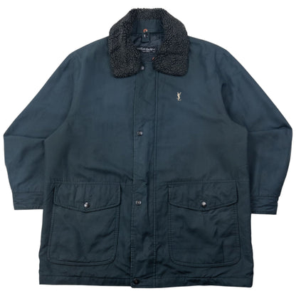 Vintage 90s YSL Yves Saint Laurent Fleece Collar Jacket Size L