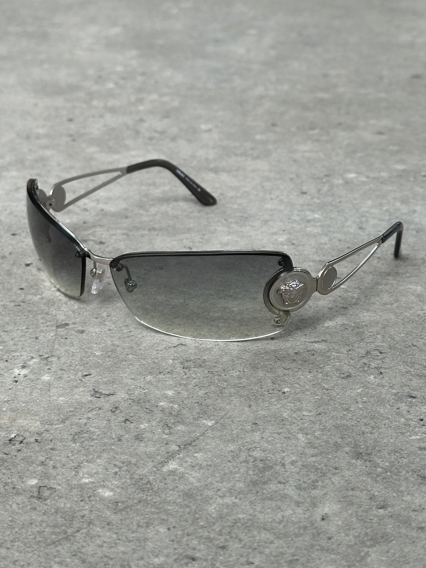 Versace 2000s Medusa Logo Rimless Sunglasses