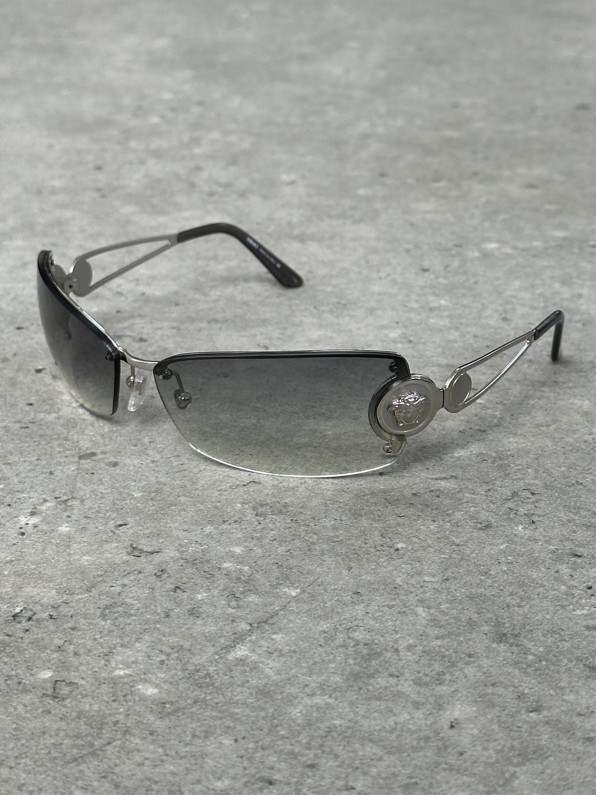 Versace 2000s Medusa Logo Rimless Sunglasses
