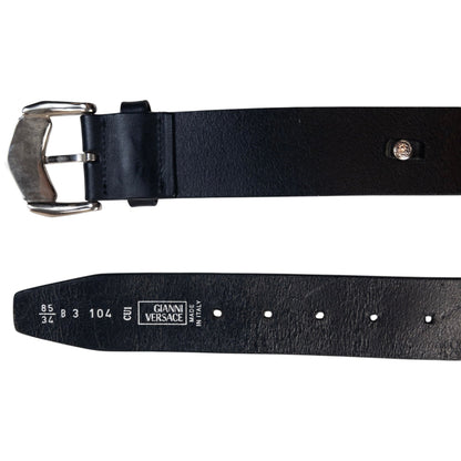 Vintage 90s Gianni Versace Embossed Leather Belt Size L | O/S, Black