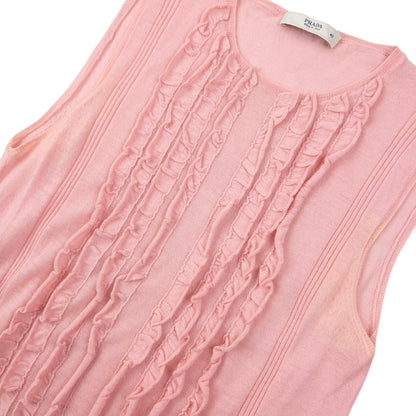 Vintage 2000s Prada Lightweight Ruffle Knit Top Womens Size M