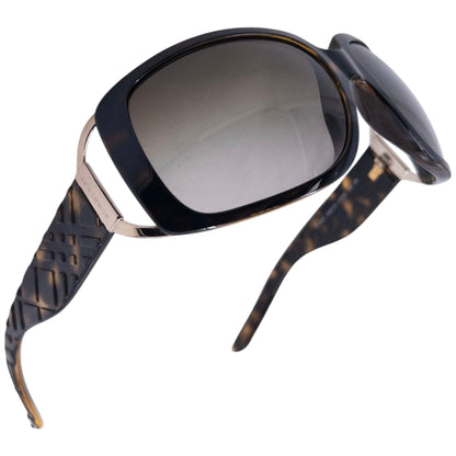 Vintage Burberry Nova Check Embossed Tortoise Shell Sunglasses
