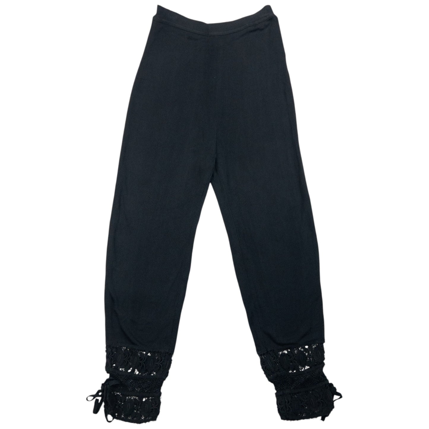 Vintage 90s Jean Paul Gaultier Femme Lace Cuff Trousers Womens Size W26 | W26, Black