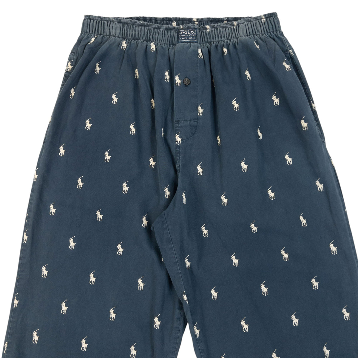 Vintage 2000s Polo Ralph Lauren Monogram Pyjama Bottoms Size S | Small, Navy