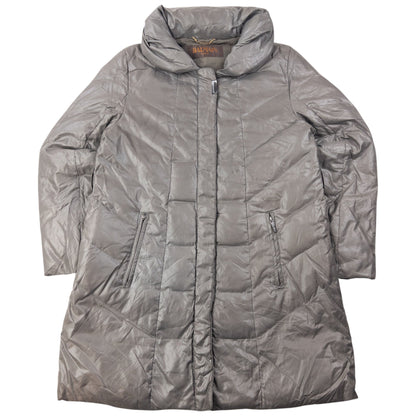Vintage 90s Balmain Zip Up Padded Rain Jacket Size M | Medium, Grey