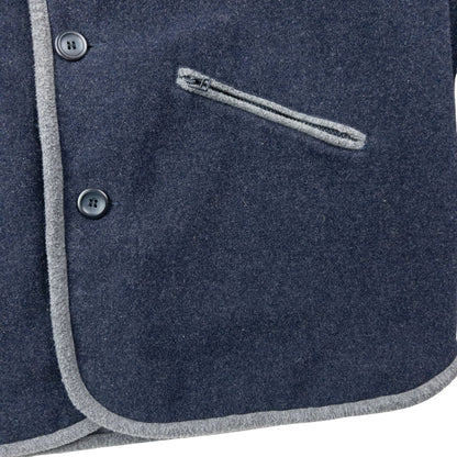 Vintage 90s Armani Jeans Fleece Lined Wool Jacket Size XL | XL, Grey