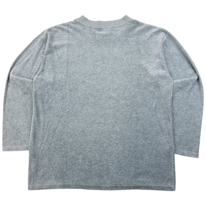 Vintage 90s YSL Yves Saint Laurent Embroidered Velour Sweatshirt Size S | Small, Grey