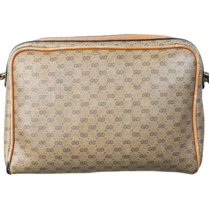 Vintage 80s Gucci Monogram Leather Crossbody Bag | O/S, Beige