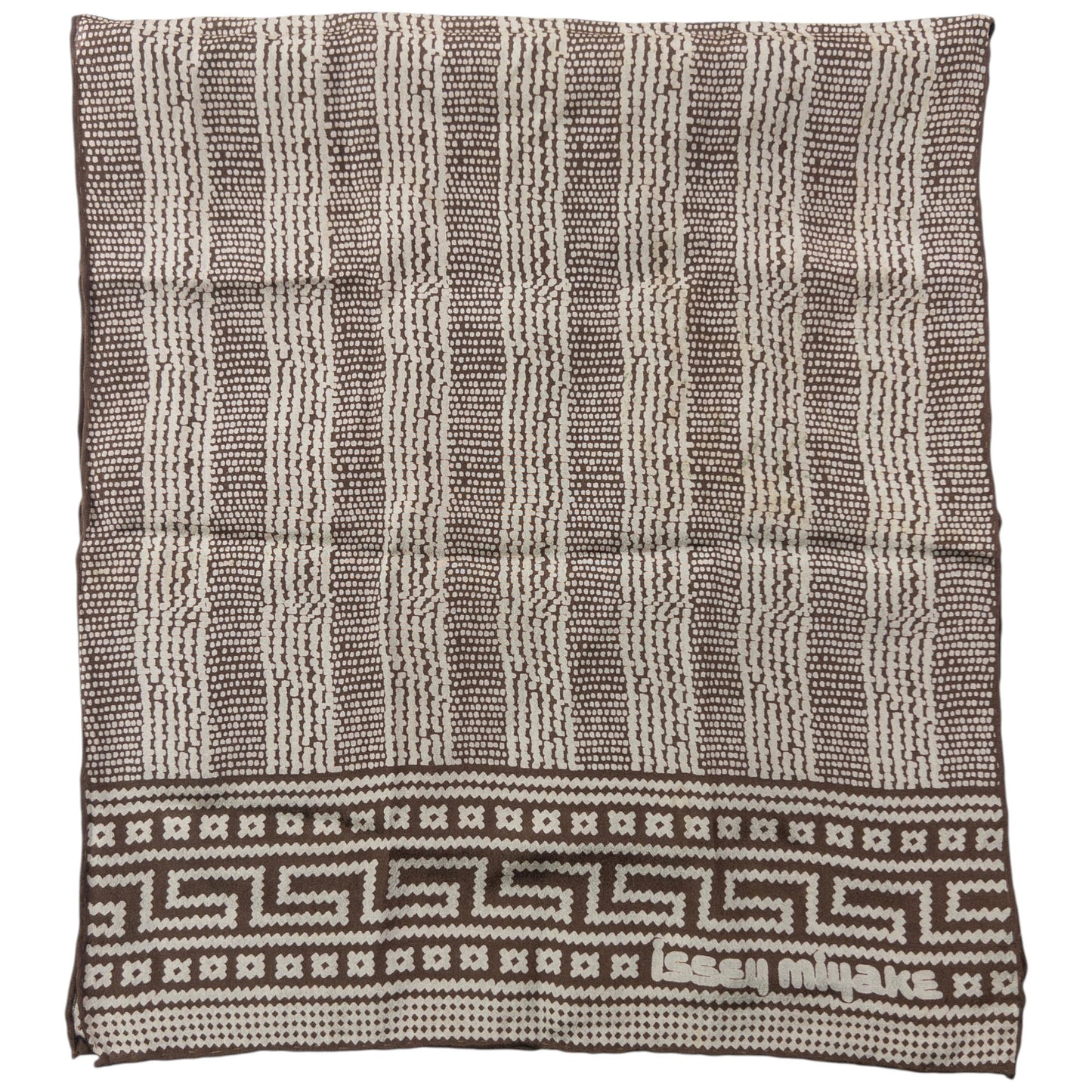Vintage 2000s Issey Miyake Pattern Silk Scarf | O/S, Brown