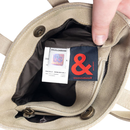 Vintage 2000s Dolce & Gabbana Suede Shoulder Bag