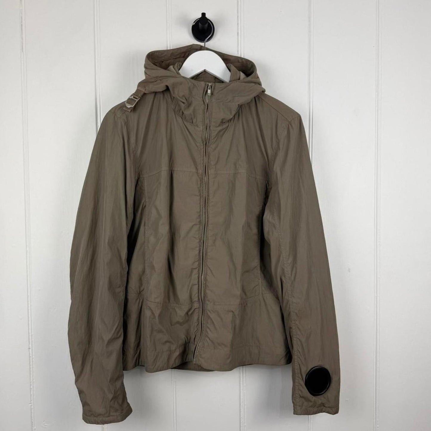 C.P. Company Lens Hooded Jacket Khaki (S/M) | Small, Khaki