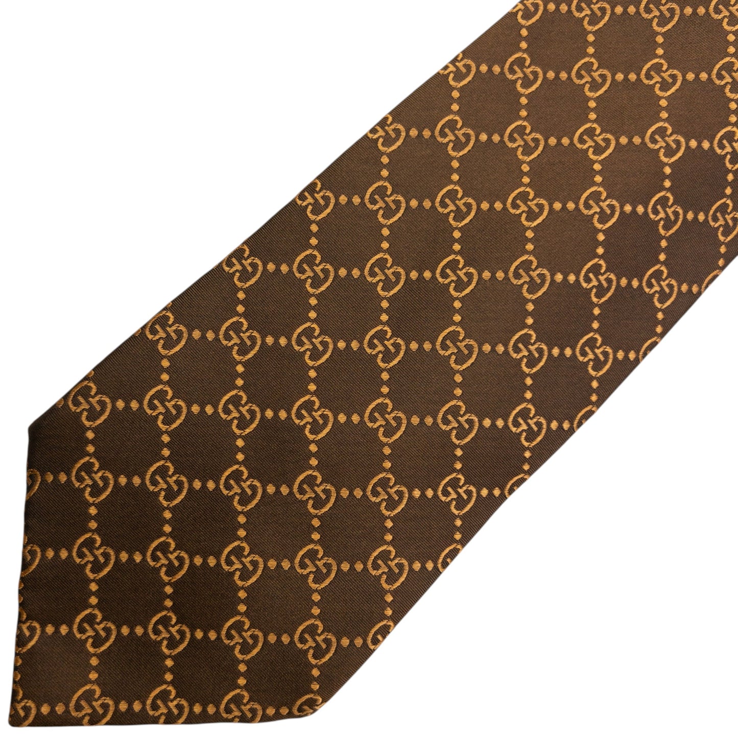 Vintage 2000s Gucci Monogram Silk Tie | O/S, Brown