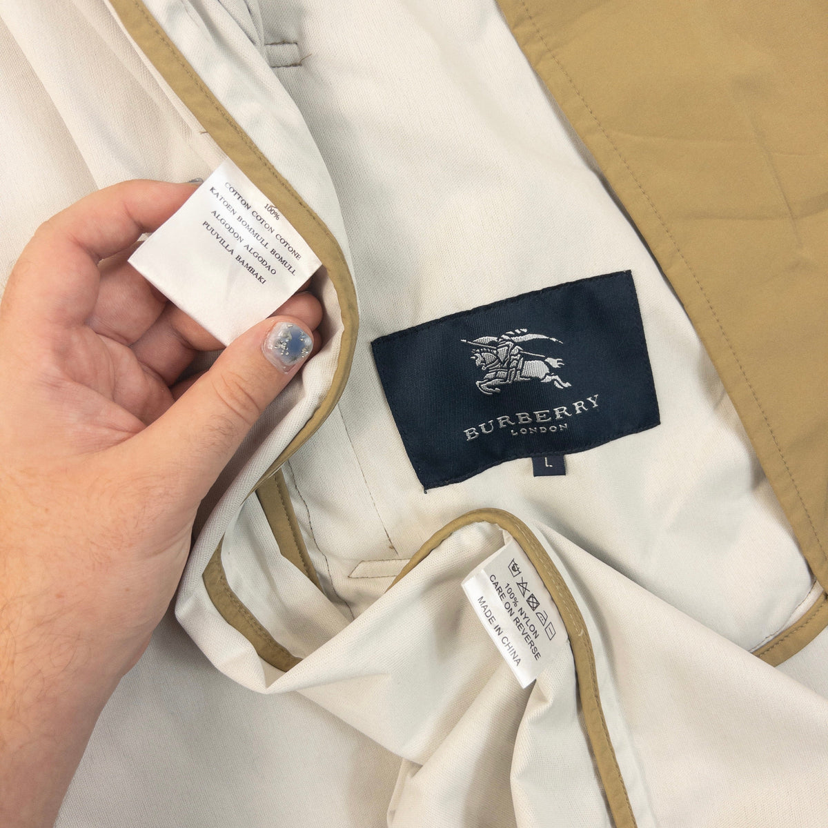 Vintage 2000s Burberry Rain Jacket Size L | Large, Beige