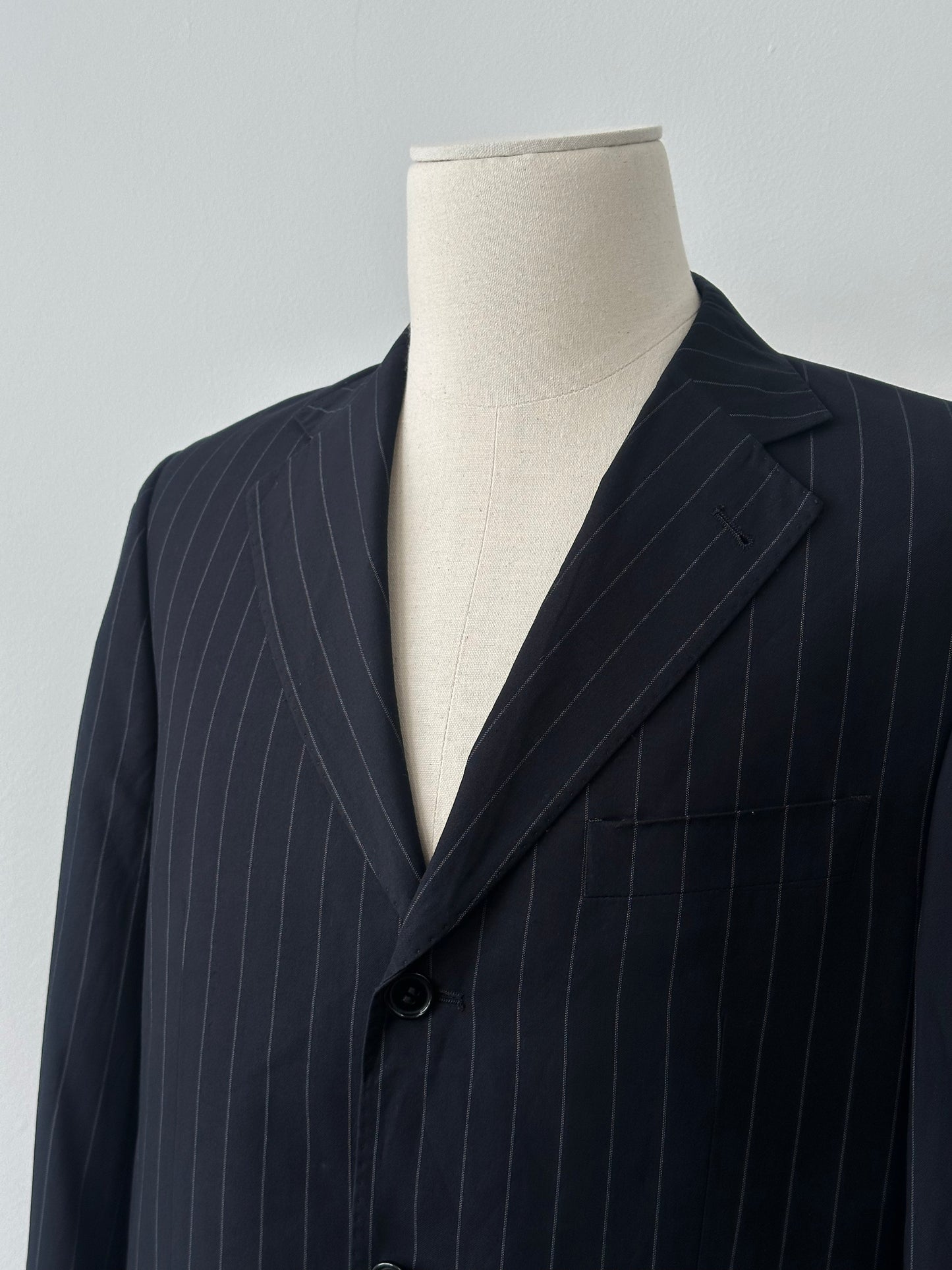 Loro Piana x Giorgio Di Napoli 1990s Wool Cashmere Striped Blazer - 42R
