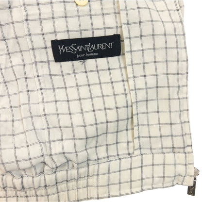 Vintage 90s YSL Yves Saint Laurent Checkered Harrington Jacket Size XS | XS, Cream