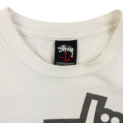 Vintage 2000s Stussy X Futura Graphic T Shirt Size L | Large, White