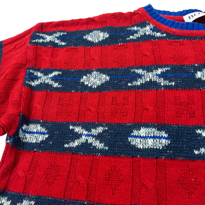 Vintage 90s Hugo Boss Knit Pattern Jumper Size L