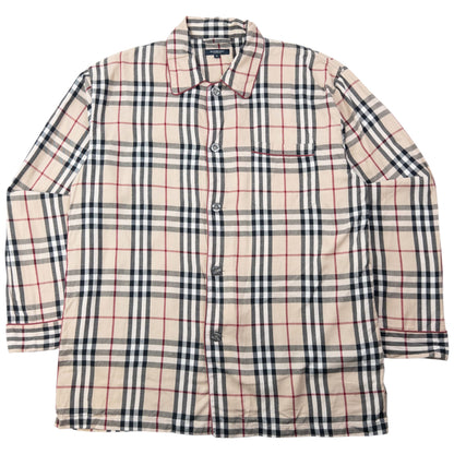 Vintage 2000s Burberry Nova Check Shirt & Bottoms Pyjama Set Size XL | XL, Beige with Nova Check