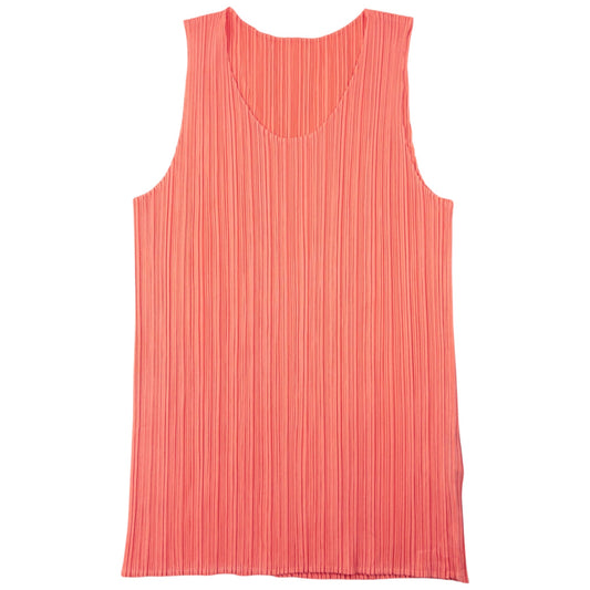 Vintage 90s Issey Miyake Pleated Vest Top Womens Size L | Large, Pink