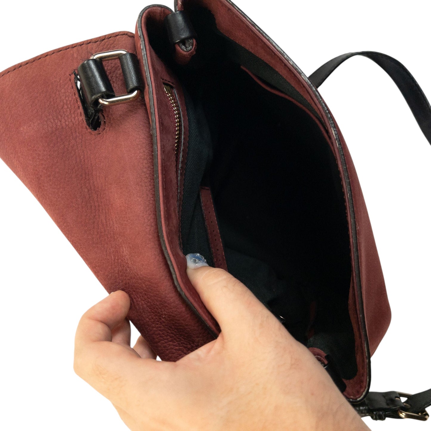 Vintage 2000s Burberry Leather Crossbody Bag | O/S, Red
