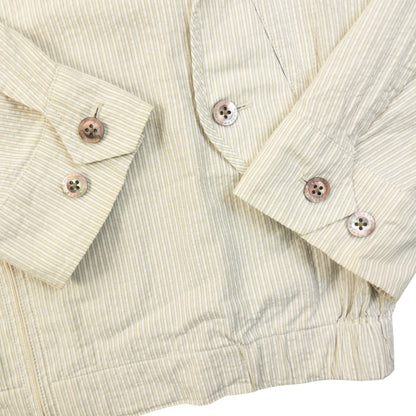 Vintage 2000s Burberry Striped Zip Up Jacket Size S | Small, Cream