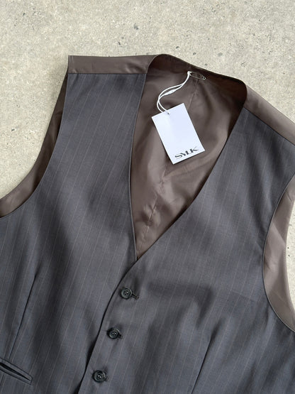 Vintage 1990s Striped Waistcoat - L