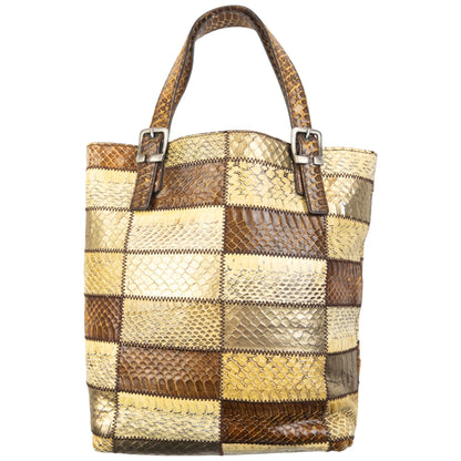Vintage 2000s Miu Miu Patchwork Snakeskin Handbag | O/S, Mixed
