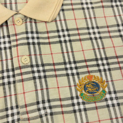 Vintage 90s Burberry Nova Check Polo Shirt Size M | Medium, Beige