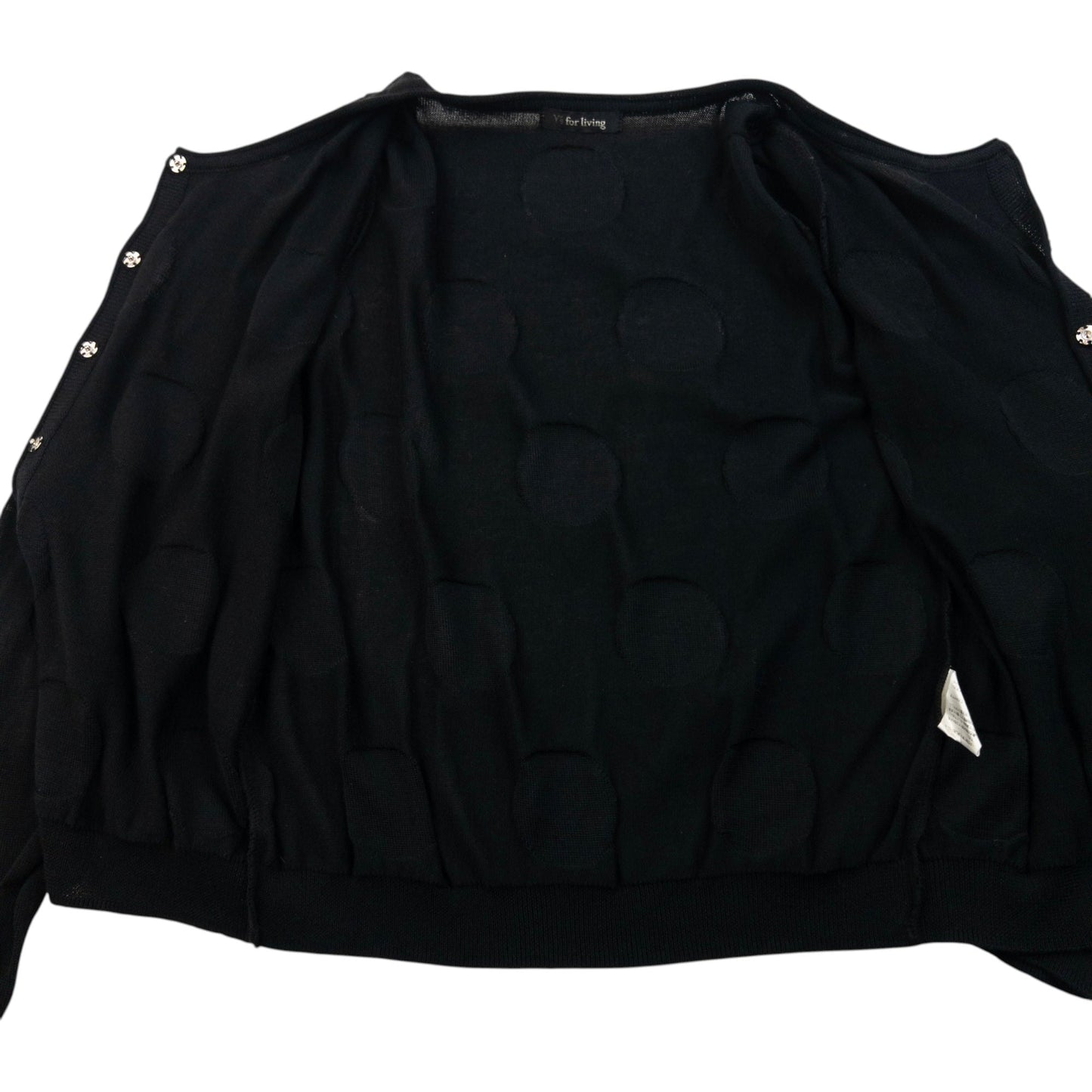Vintage 90s Yohji Yamamoto Polka Dot Cardigan Womens Size M | Medium, Black