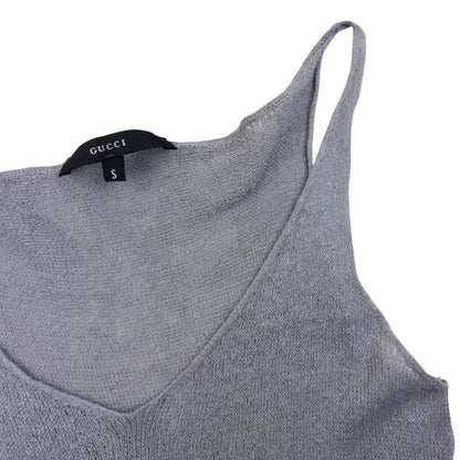 Vintage 90s Gucci By Tom Ford Linen Knit Vest Top Womens Size S | Small, Grey