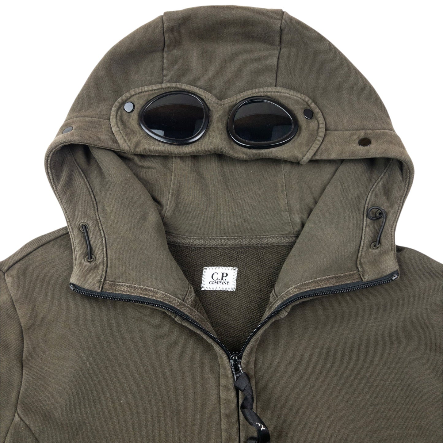 Vintage 2000s CP Company Goggle Hood Zip Up Hoodie Size M | Medium, Green