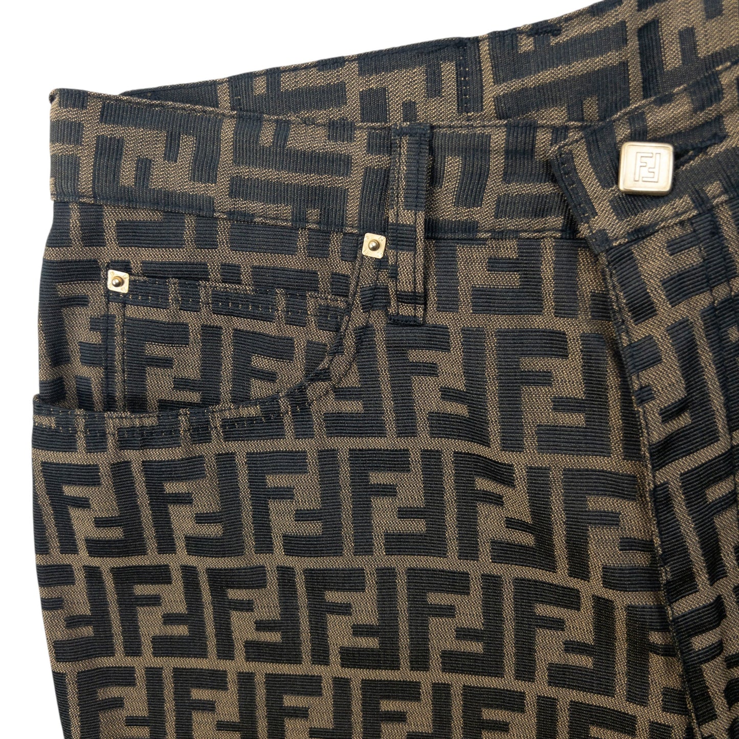 Vintage 90s Fendi Monogram Trousers Womens Size W27 | W27, Brown