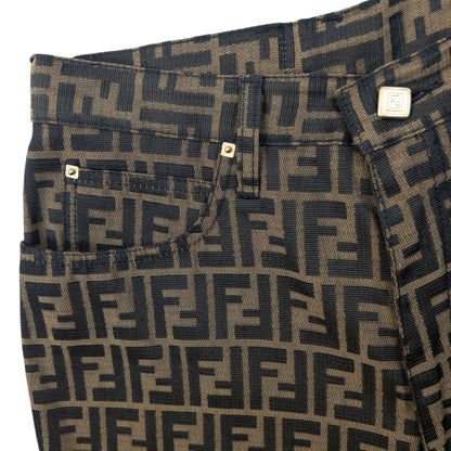 Vintage 90s Fendi Monogram Trousers Womens Size W27 | W27, Brown