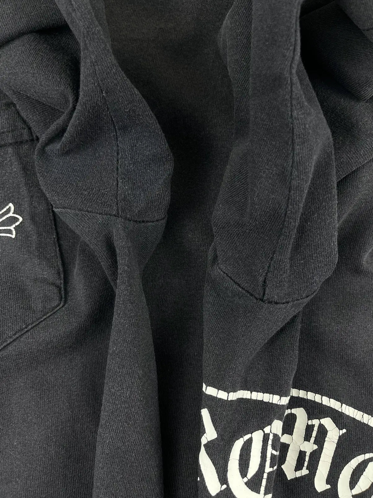 Chrome Hearts Vintage Sunfaded Tbar Cross Pocket Tshirt | Medium, Black