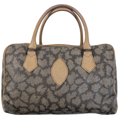 Vintage 80s YSL Yves Saint Laurent Pattern Leather Handbag | O/S, Brown
