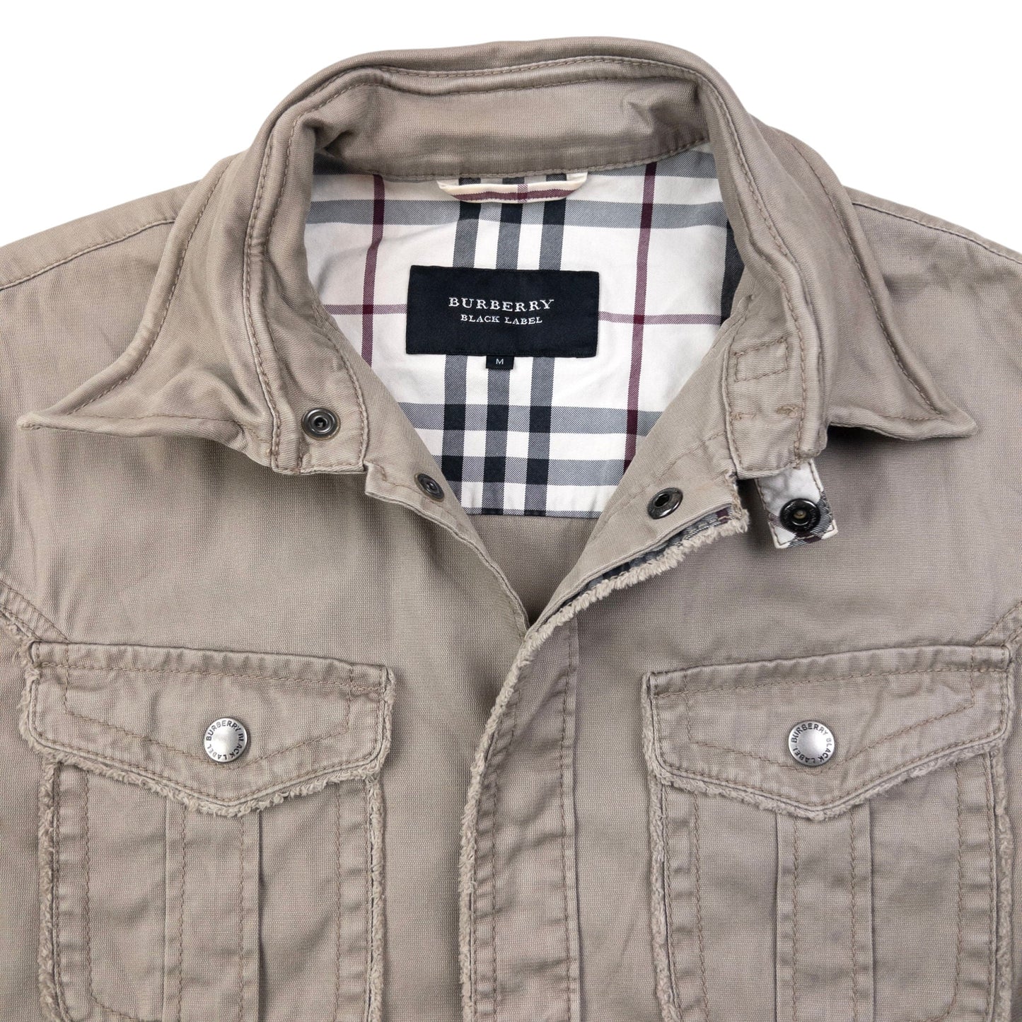 Vintage Burberry Black Label Nova Check Cuff Jacket Womens Size M