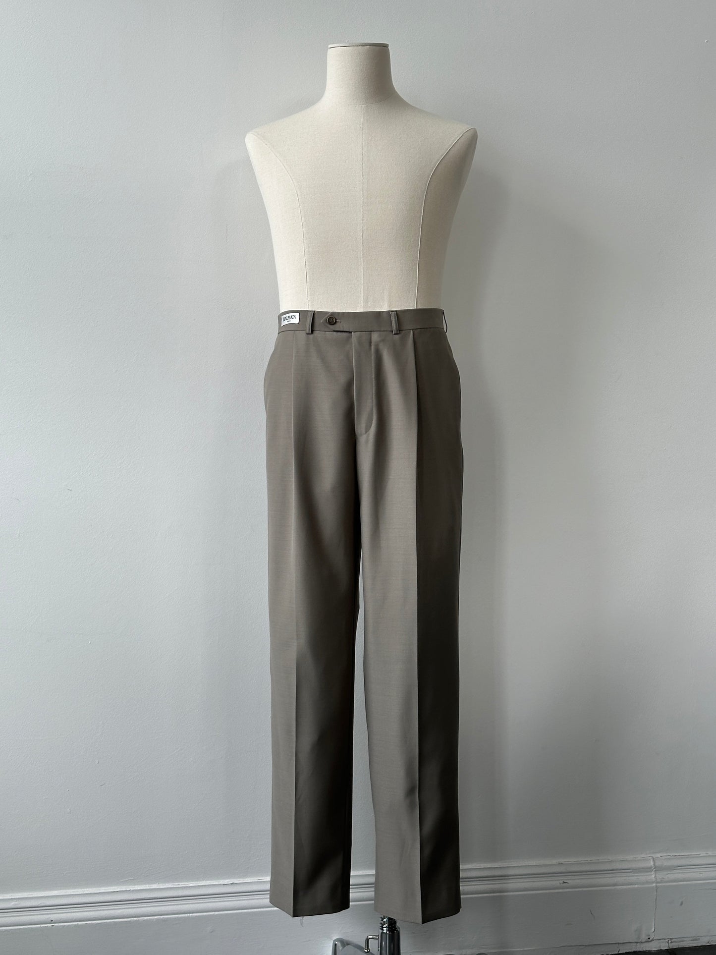 Balmain 2000s Wool Straight Leg Trousers - W32