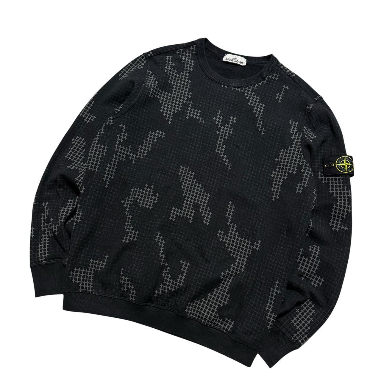 Stone Island Grid Camo Pullover Crewneck | Large, Camo