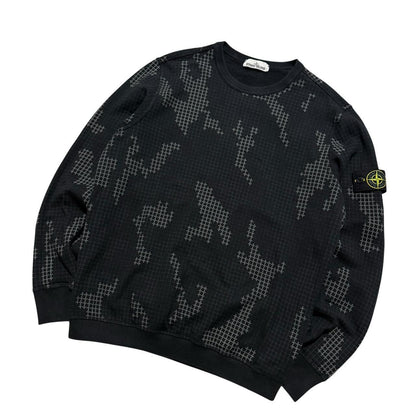 Stone Island Grid Camo Pullover Crewneck | Large, Camo