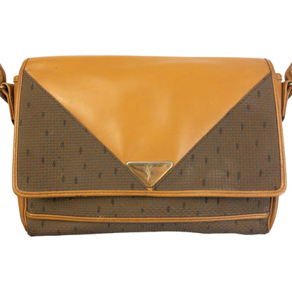 Vintage 90s YSL Yves Saint Laurent Leather Shoulder Bag | O/S, Brown