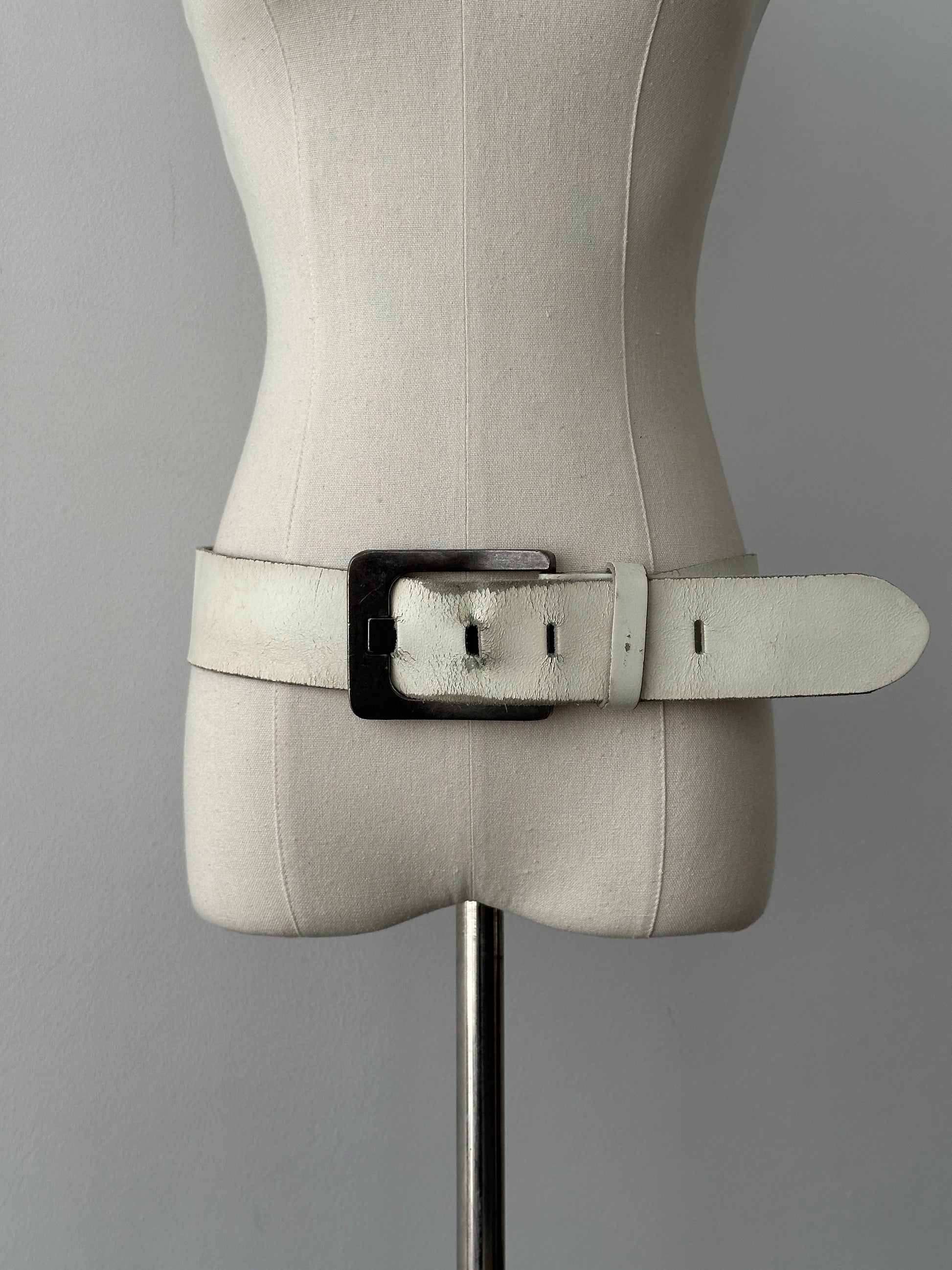 Vintage 1990s Leather Chunky Belt - W34-38